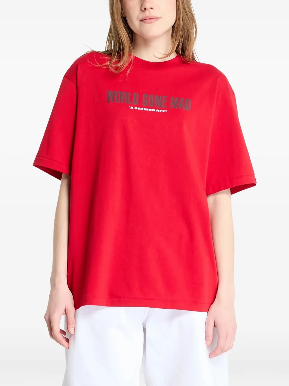 A BATHING APE® slogan graphic tee
